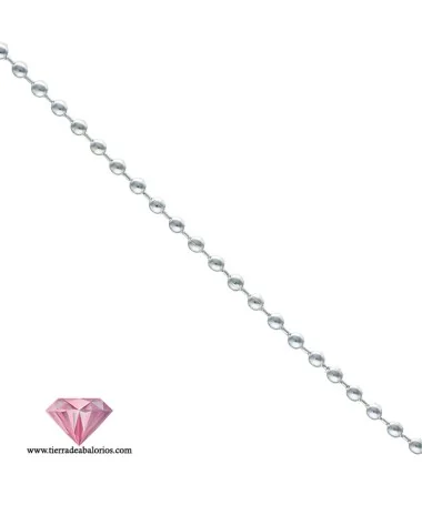 Cadena de Bolitas de 1,2mm, Plateada Cadena de Bolitas de 1,2mm, Plateada