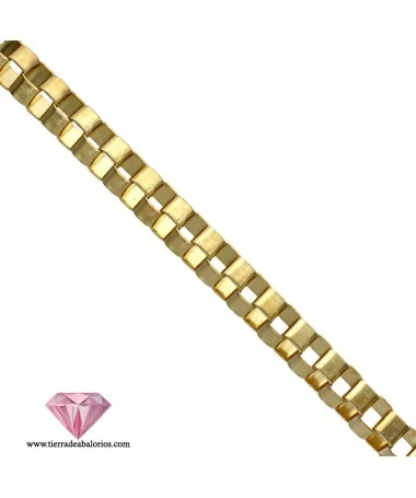 Cadena de Acero Cuadrada 6x5mm, Dorada