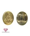 Entrepieza Oval Virgen del Rocio 26x22mm Agujero 10x2mm, Dorada