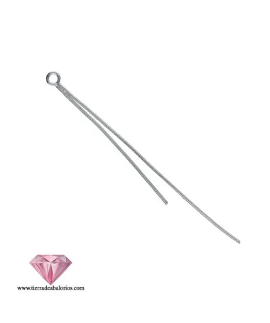 Cadena Cola de Ratón 2 Tiras de 6 y 4cm, Plata de Ley