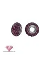 Bola Rondel 8x5mm Agujero 2,7mm Plata de Ley con Swarovski Amatista