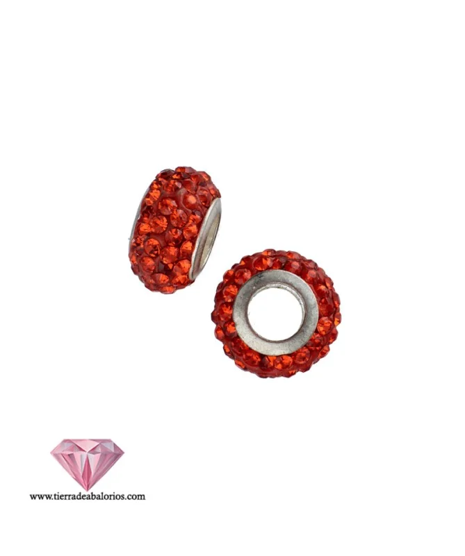Bola Rondel 12x7mm Agujero 5mm Plata de Ley con Swarovski Hyacinth Bola Rondel 12x7mm Agujero 5mm Plata de Ley con Swarovski Hyacinth