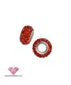 Bola Rondel 12x7mm Agujero 5mm Plata de Ley con Swarovski Light Siam
