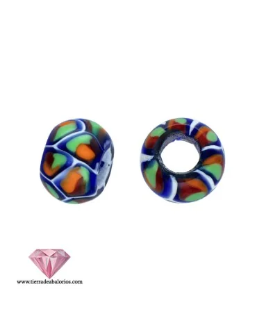 Bola Murrina 12mm Agujero 5mm, Multicolor Bola Murrina 12mm Agujero 5mm, Multicolor