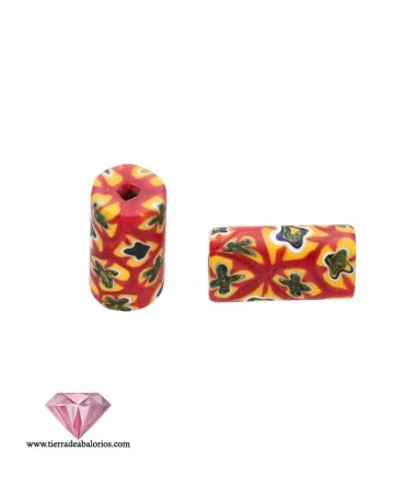 Murrina Tubo 23x10mm Agujero 2mm, Naranja Murrina Tubo 23x10mm Agujero 2mm, Naranja