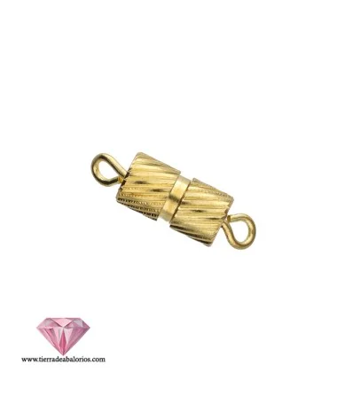 Cierre Tubo Rayado de Rosca 10x4mm, Dorado Cierre de Rosca 15x5mm, Dorado