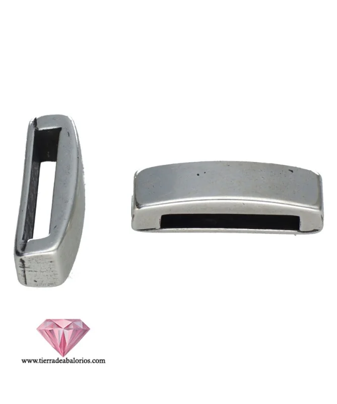 Separador Curvo 17x5mm Agujero 13x3mm, Plateado Separador Curvo 17x5mm Agujero 13x3mm, Plateado