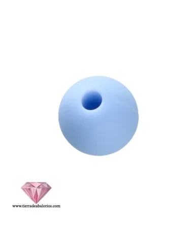 Bola de Silicona 12mm Agujero 2,2mm, Azul Pastel Bola de Silicona 9mm Agujero 2,2mm, Azul Pastel