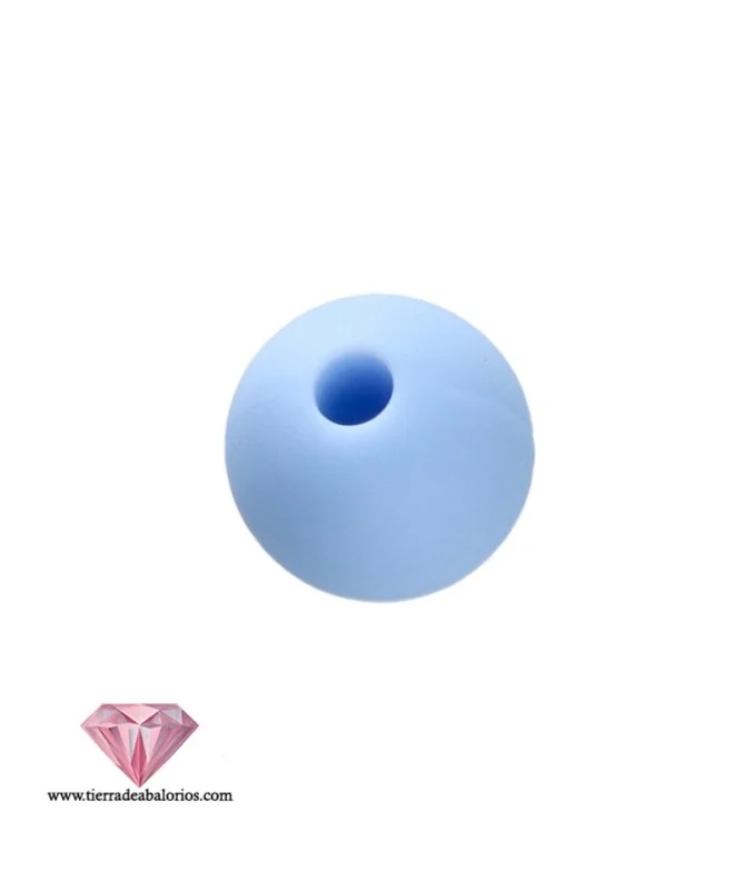 Bola de Silicona 9mm Agujero 2,2mm, Azul Pastel Bola de Silicona 9mm Agujero 2,2mm, Azul Pastel
