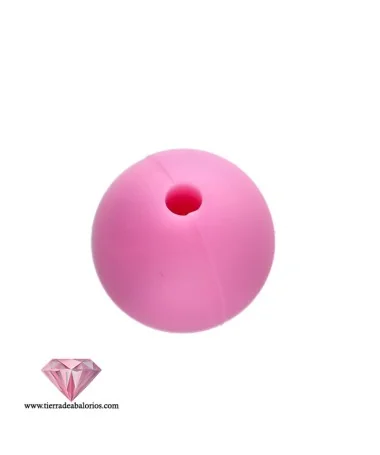 Bola de Silicona 12mm Agujero 2,2mm, Rosa Pastel