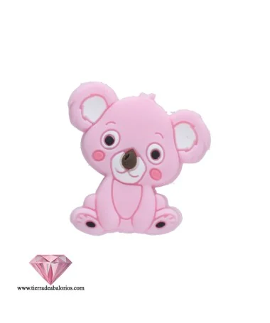 Koala Silicona 29x26mm Agujero 2,2mm, Rosa Koala Silicona 29x26mm Agujero 2,2mm, Rosa