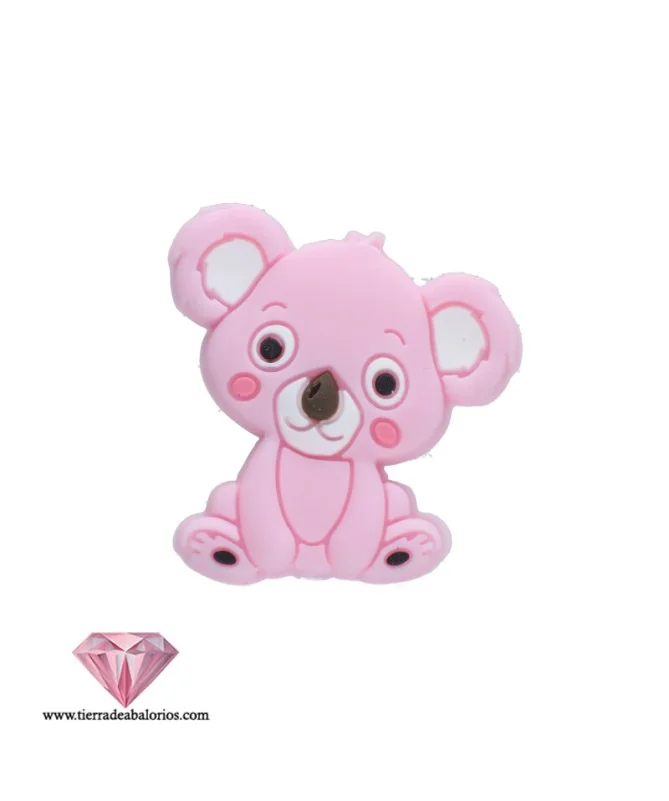 Koala Silicona 29x26mm Agujero 2,2mm, Rosa