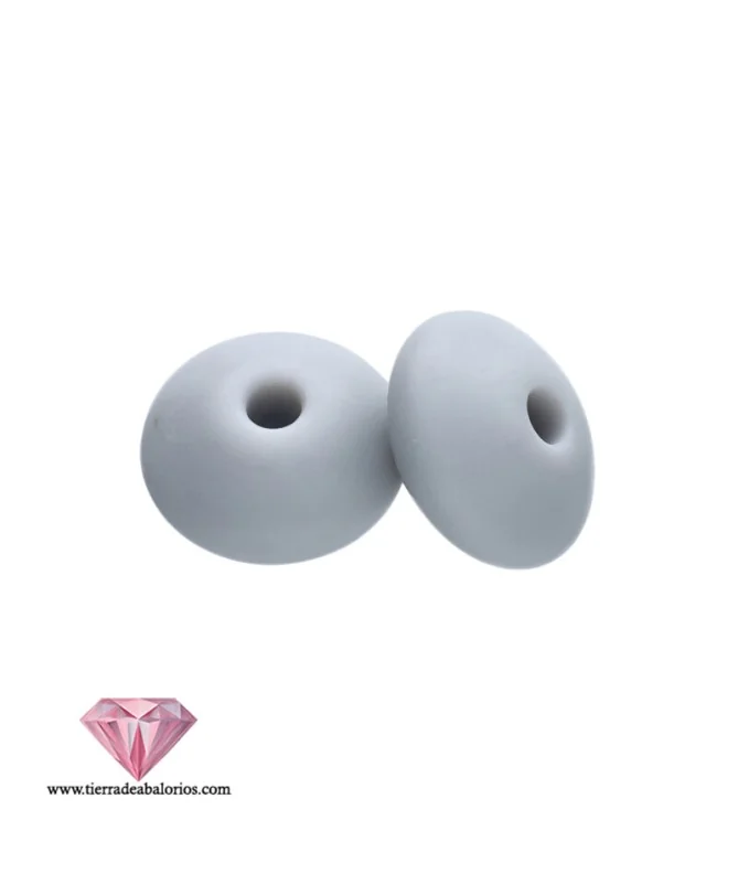 Rondel de Silicona 12x7mm Agujero 2,5mm, Gris Rondel de Silicona 12x7mm Agujero 2,5mm, Gris