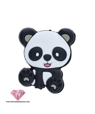 Oso Panda de Silicona 28x23mm Agujero 2mm
