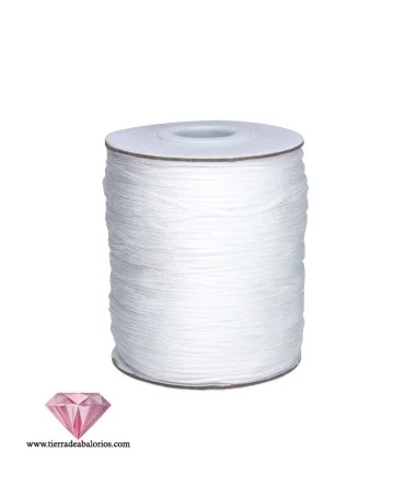 Cordón de Algodón Trenzado Brillante 1mm - Blanco