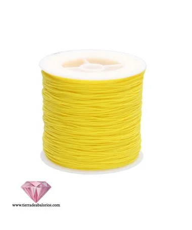 Cordón de Algodón Trenzado Brillante 0,8mm Amarillo
