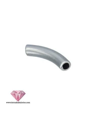 Tubo Curvado 40x8mm Agujero 5,5mm, Plateado Tubo Curvado 40x8mm Agujero 5,5mm, Plateado