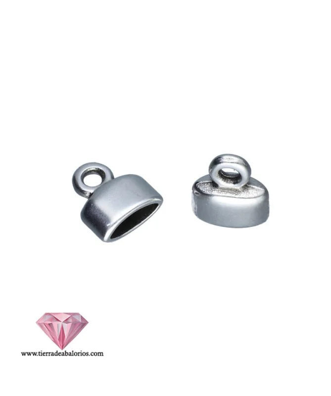 Terminal 9x8mm con Anilla, Agujero 6x2mm Ovalado, Plateado Terminal 9x8mm con Anilla, Agujero 6x2mm Ovalado, Plateado