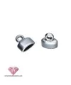 Terminal 9x8mm con Anilla, Agujero 6x2mm Ovalado, Plateado