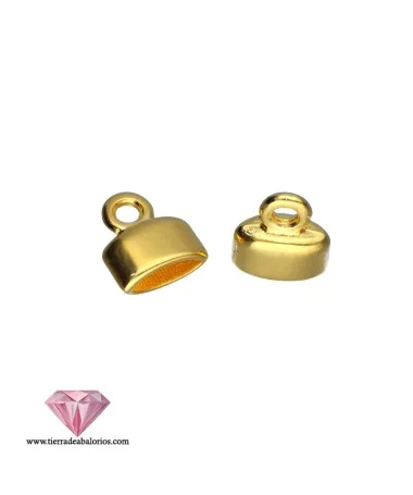 Terminal 9x8mm con Anilla, Agujero 6x2mm Ovalado, Dorado