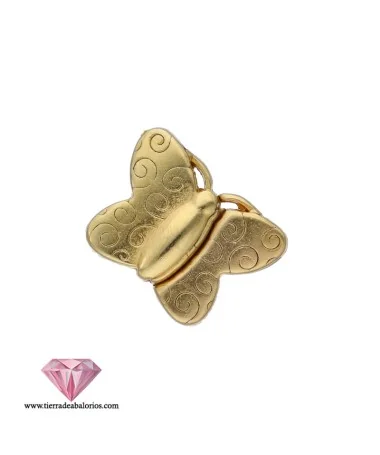 Cierre Mariposa con Imán de 25x20mm, Agujero 15x2mm Dorado