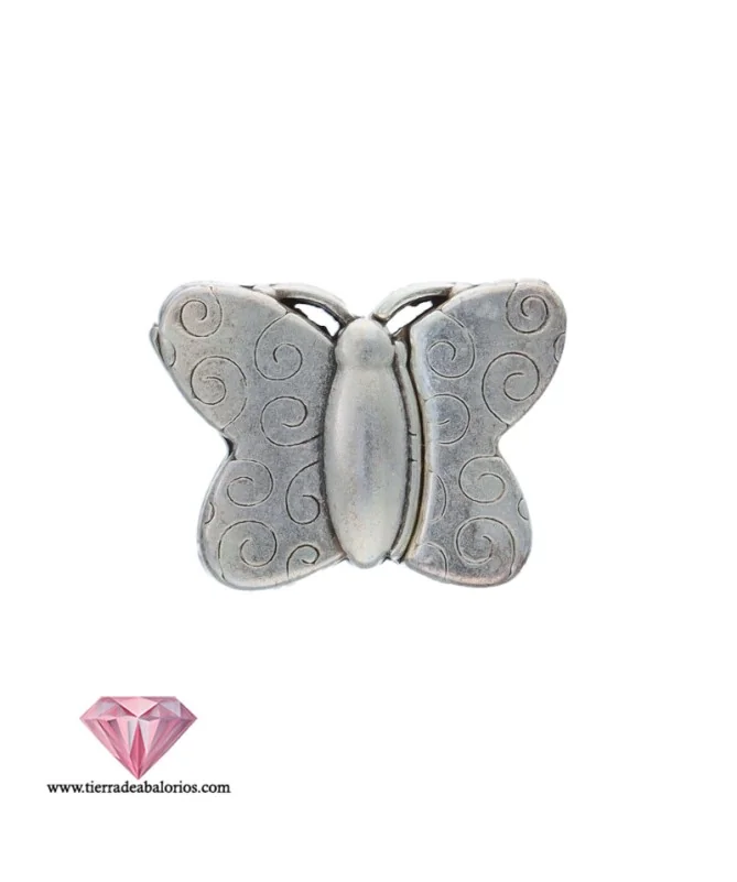Cierre Mariposa con Imán de 25x20mm Agujero 15x2mm, Plateado Cierre Mariposa con Imán de 25x20mm Agujero 15x2mm, Plateado