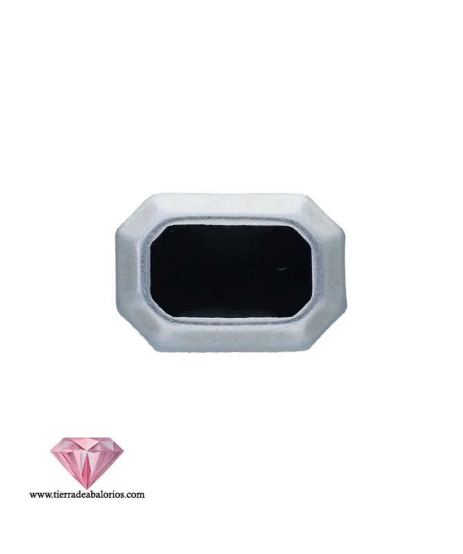 Entrepieza Pasador 13x9mm Agujero 5x2,3mm, Esmalte Negro, Plateada Entrepieza Pasador 13x9mm Agujero 5x2,3mm, Esmalte Negro, Plateada