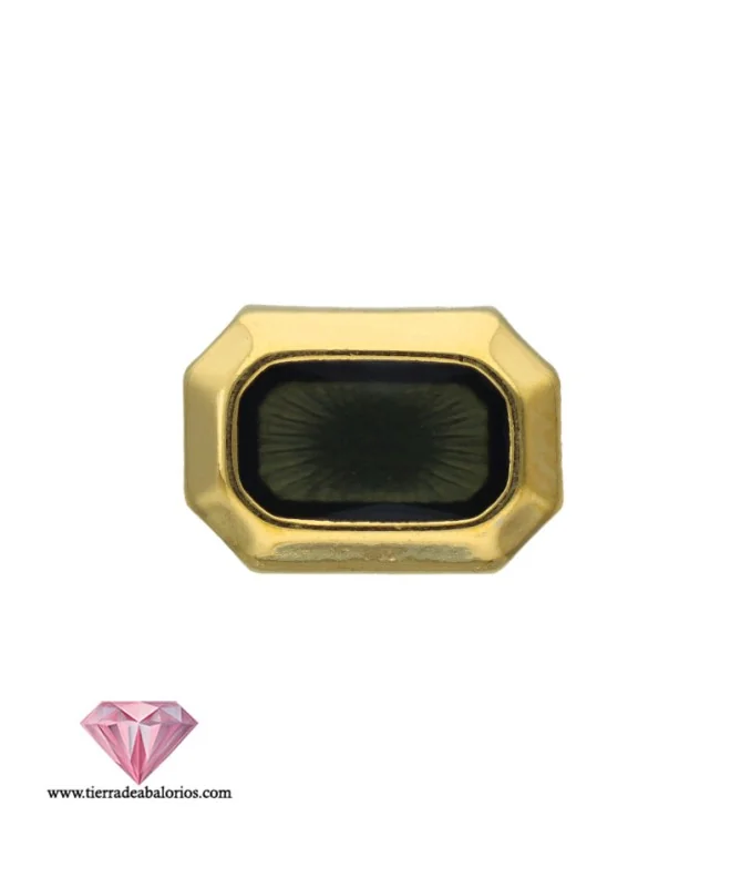 Entrepieza Pasador 13x9mm Agujero 5x2,3mm, Esmalte Negro, Dorada Entrepieza Pasador 13x9mm Agujero 5x2,3mm, Esmalte Negro, Dorada