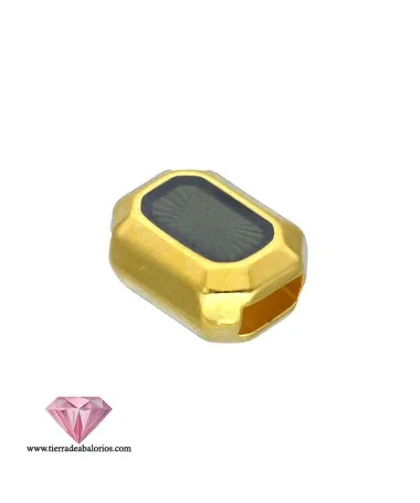 Entrepieza Pasador 13x9mm Agujero 5x2,3mm, Esmalte Negro, Dorada copy of Entrepieza Pasador 13x9mm Agujero 5x2,3mm, Esmalte Negro, Dorada