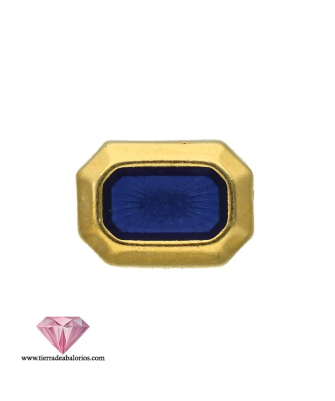 Entrepieza Pasador 13x9mm Agujero 5x2,3mm, Esmalte Azul, Dorada Entrepieza Pasador 13x9mm Agujero 5x2,3mm, Esmalte Azul, Dorada