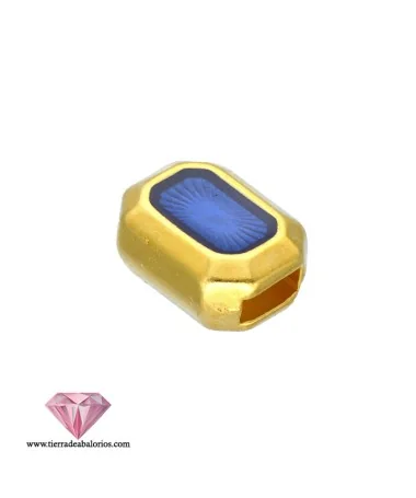 Entrepieza Pasador 13x9mm Agujero 5x2,3mm, Esmalte Azul, Dorada Entrepieza Pasador 13x9mm Agujero 5x2,3mm, Esmalte Azul, Dorada