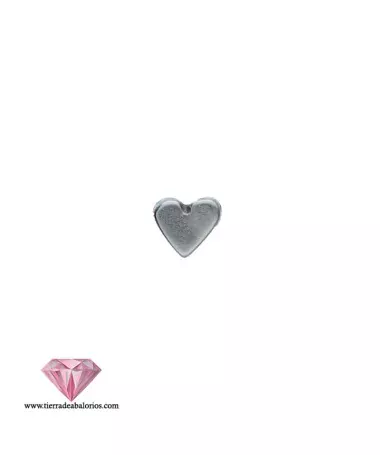 Entrepieza Corazón 6x5mm Agujero 1,5mm, Plateada Entrepieza Corazón 6x5mm Agujero 1,5mm, Plateada