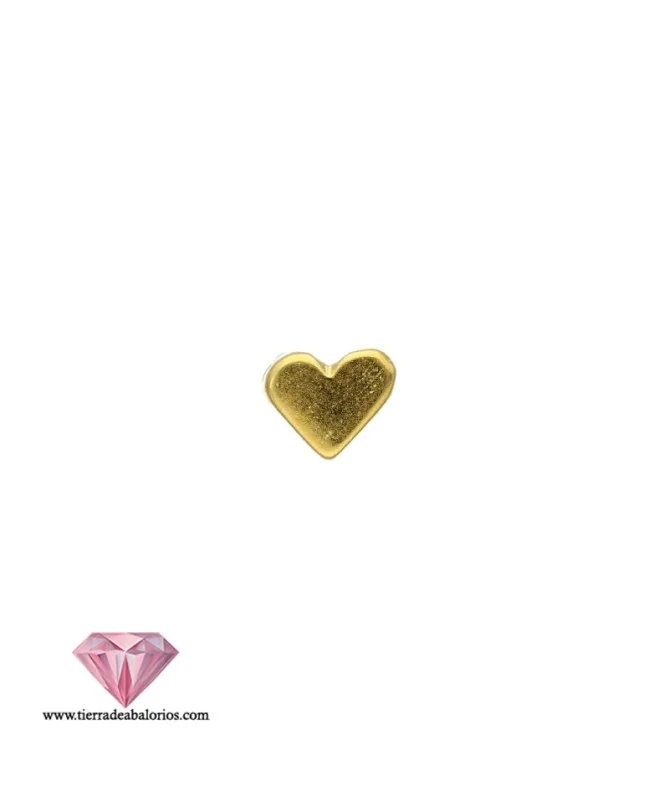 Entrepieza Corazón 6x5mm Agujero 1,5mm, Dorada Entrepieza Corazón 6x5mm Agujero 1,5mm, Dorada