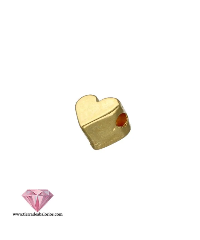 Entrepieza Corazón 6x5mm Agujero 1,5mm, Dorada Entrepieza Corazón 6x5mm Agujero 1,5mm, Dorada