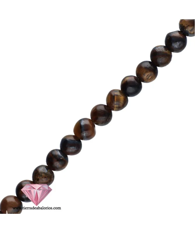 Ojo de Tigre Bola 4mm Agujero 0,5mm Ojo de Tigre Bola 4mm Agujero 0,5mm