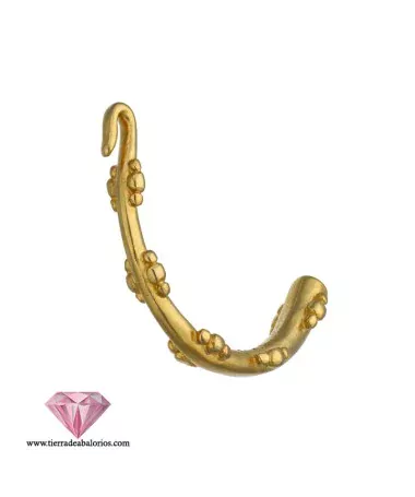 Pulsera Media Caña con Adornos, 60mm Agujero 4mm, Dorada Pulsera Media Caña con Adornos, 60mm Agujero 4mm, Dorada