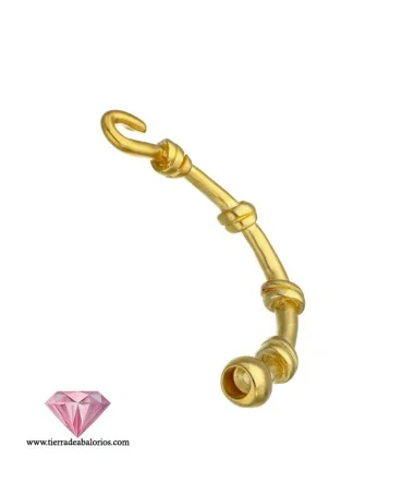 Pulsera Media Caña Adorno Nudos de 60mm Agujero 6mm, Dorada Pulsera Media Caña Adorno Nudos de 60mm Agujero 6mm, Dorada
