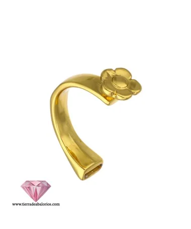 Pulsera Adorno Flor Agujero 10x5mm, Dorada