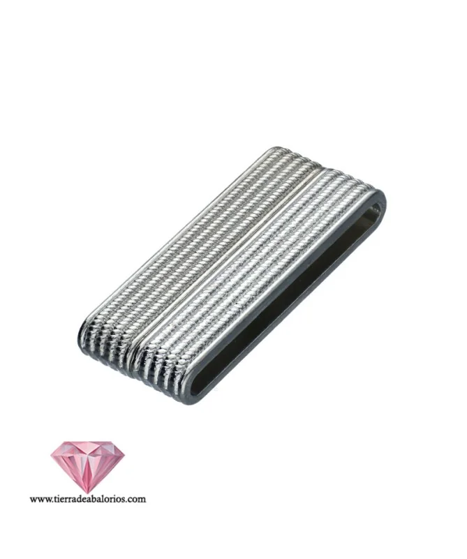 Cierre Ancho con Ribetes 48x20mm Agujero 44x3,5mm, Plateado Cierre Ancho con Ribetes 48x20mm Agujero 44x3,5mm, Plateado