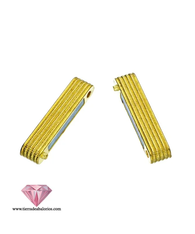 Cierre Ancho con Ribetes 48x20mm Agujero 44x3,5mm, Dorado Cierre Ancho con Ribetes 48x20mm Agujero 44x3,5mm, Dorado