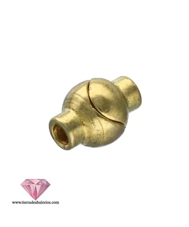 Cierre Bola con Imán 10mm Agujero 3mm, Dorado