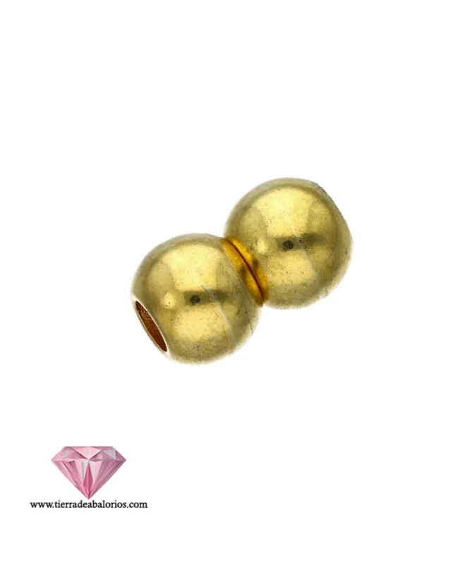 Cierre 2 Bolas con Imán 12mm Agujero 5mm, Dorado Cierre 2 Bolas con Imán 12mm Agujero 5mm, Dorado