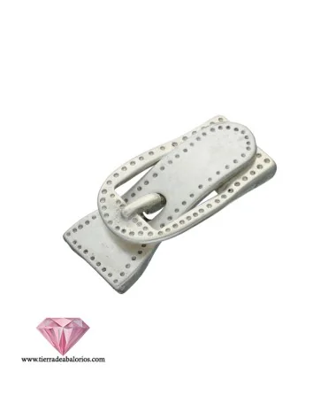 Cierre Hebilla con Imán 60x29mm Agujero 20x2,5mm, Plateado