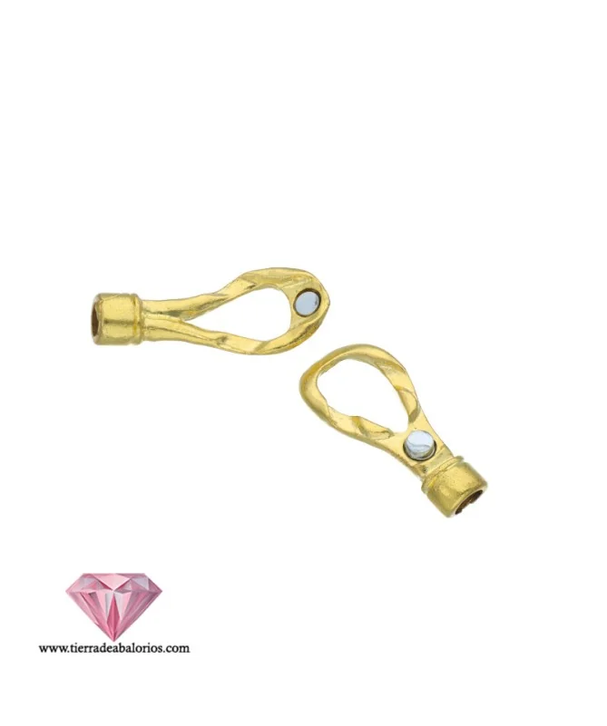 Cierre Nudo con Imán 38x13mm Agujero 4mm, Dorado Cierre Nudo con Imán 38x13mm Agujero 4mm, Dorado