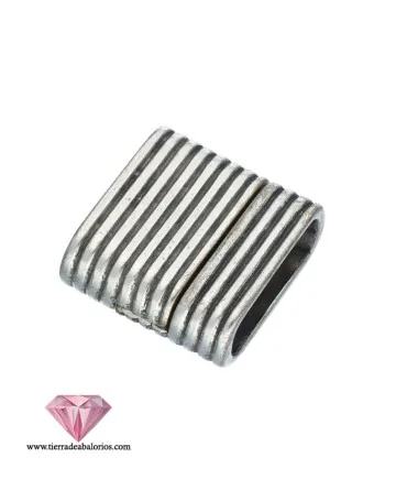 Cierre para Regaliz con Imán 23x26mm Agujero 20x7mm, Plateado Cierre para Regaliz con Imán 23x26mm Agujero 20x7mm, Plateado