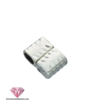 Cierre para Regaliz Con Imán Agujero 10x7mm, Plateado Cierre para Regaliz Con Imán Agujero 10x7mm, Plateado