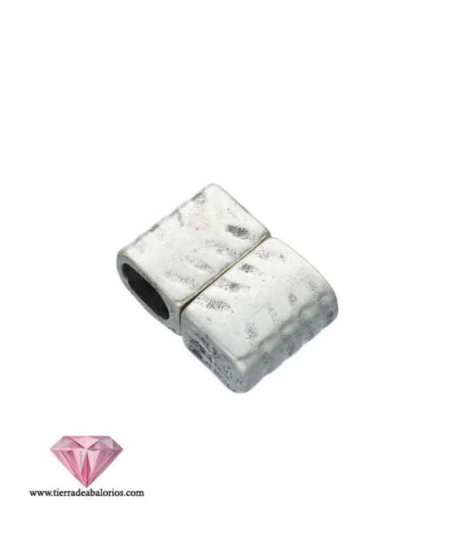 Cierre para Regaliz Con Imán Agujero 10x7mm, Plateado Cierre para Regaliz Con Imán Agujero 10x7mm, Plateado
