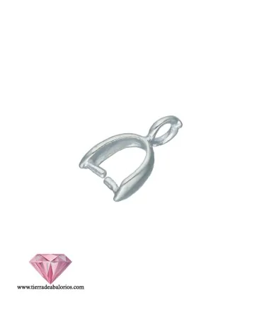 Porta Colgante 9,5mm con Anilla, Plateado Porta Colgante 9,5mm con Anilla, Plateado