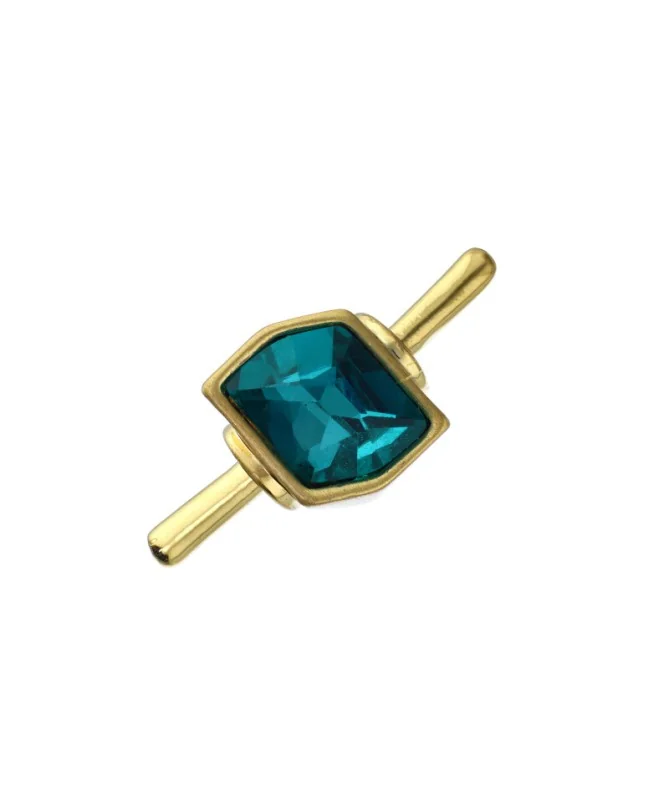 Entrepieza para Caucho Dorada Terminal 3mm, Blue Zircon - Tierra de Abalorios