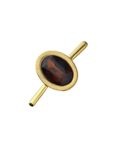 Entrepieza para Caucho Dorada Terminal 3mm, Smoked Topaz - Tierra de Abalorios